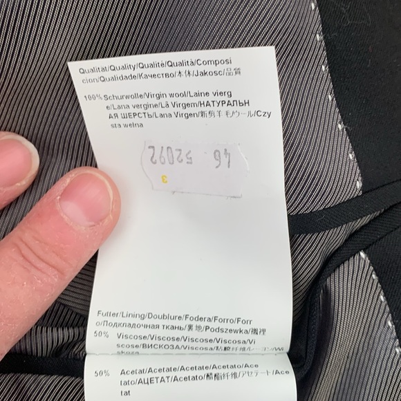 BOSS Hugo Boss Black Virgin Wool Sport Coat Pasolini/Movie US_2 36R Super100 USA - Picture 9 of 16